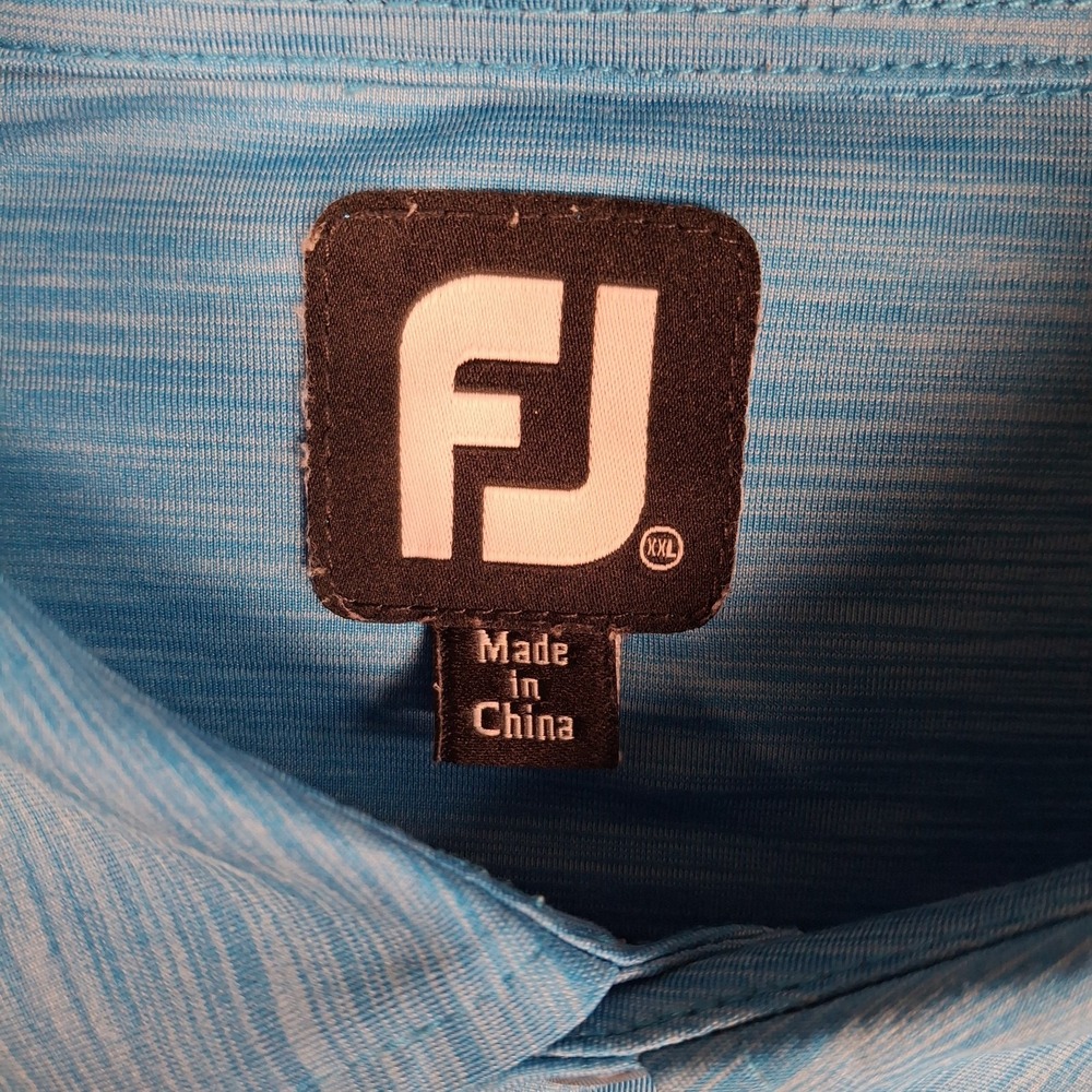 FootJoy‎ Men's 2XL Golf Polo Shirt Blue Heathered Space Dye Lisle Performance FJ